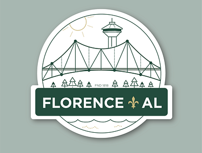 Sticker for Florence, AL design dribbbleweeklywarmup icon illustration logo