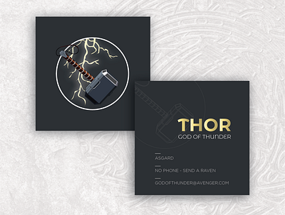 Thor Business Card branding businesscard design dribbbleweeklywarmup logo superhero thor
