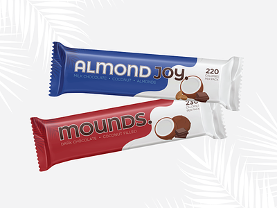 Weekly Warm-Up 3: Redesign Wrapper of Candy almond joy candy wrapper design dribbbleweeklywarmup logo packaging