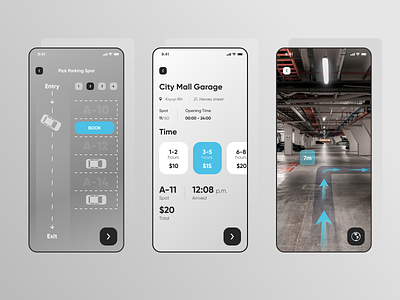 Car Parking App Concept app auto booking car design ios location minimal parking space typography ui ux vector web