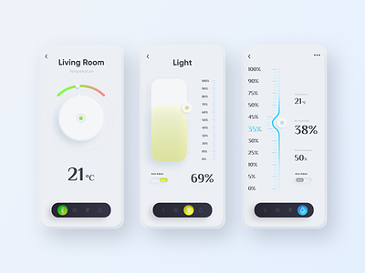Smart Home App concept app design figma ios minimal mobile neumorphic ui ux web