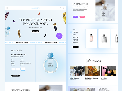 Parfum City Online Shop. UI redesign beauty design e commerce figma online shop redesign store ui ux web