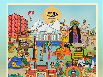 India chalo Podcast design digital illustration illustration india podcasts travelpodcast