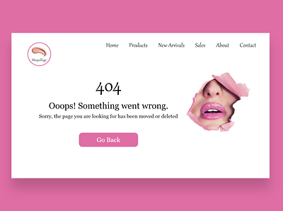 404 Page branding design makeup minimal product design typography ui ux web website