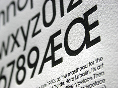 Avant Garde Letterpress Print