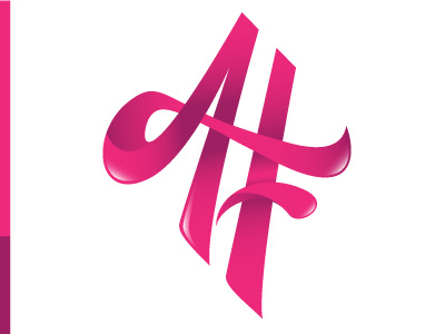 AF a af f letter magenta pink