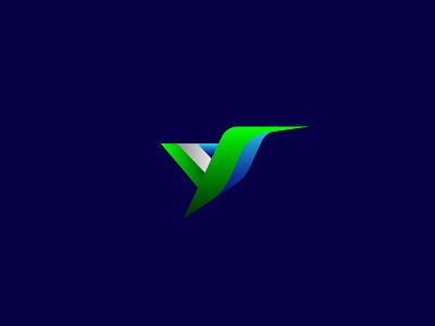 Hummingbird bird design fast green hummingbird logo