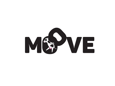 Moove concept cow design logo move moving