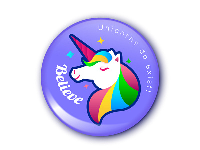 Unicorn belive button color pin unicorns