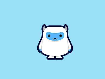 Yeti blue concept cute design logo snow yeti