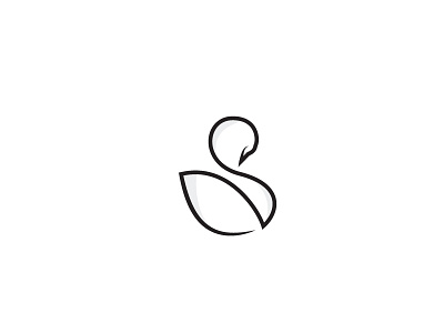 Simple Swan concept design line logo minimalist simple swan