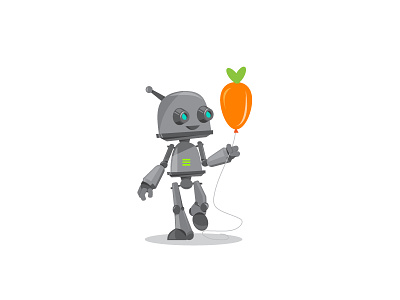 Robo + carrot carrot concept design health lifestyle logo robot