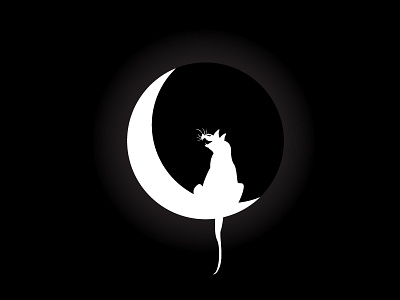 Night Cat cat cats concept design logo love moon night sign