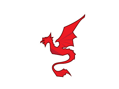 Red Dragon art concept design dragon logo red