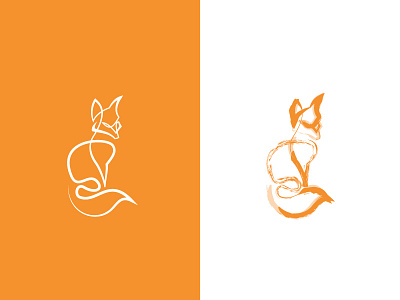 Fox concept design elegant fox line logo minimalistic simple stroke