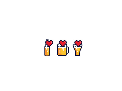Love for Beer artesian bear concept design glass icon logo love
