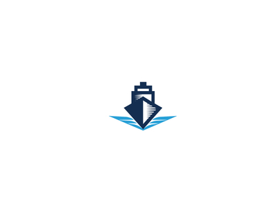 Shipping blue concept container design logo ocean port sea ship shipping trade