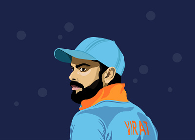 Virat Kohli art artwork cartoon character creativity cricketer design flat illustration illustrator vector