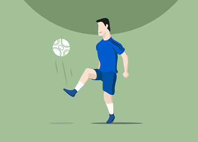 Football player artwork branding cartoon character design flat footballer games illustration illustrator vector