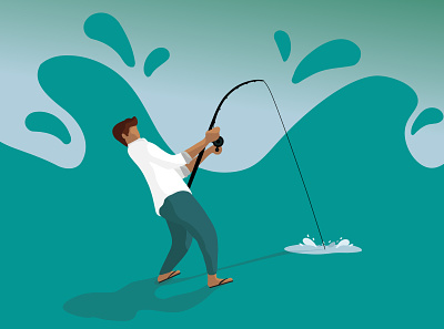 Its Fishing time character design characterdesign fisherman fishing illustration illustrator