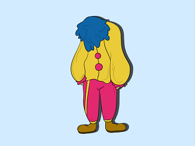 Clown - I can't see myself animation art cartoon creativity design flat illustration illustrator vector