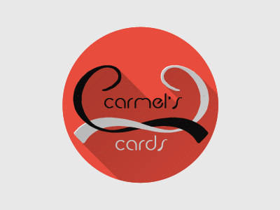 Carmel's Card design logo logo design red and white typography