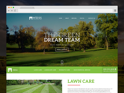 Weiss Lawn Care design homepage lawn care minimalist mobile mobile landing page ui web web design website