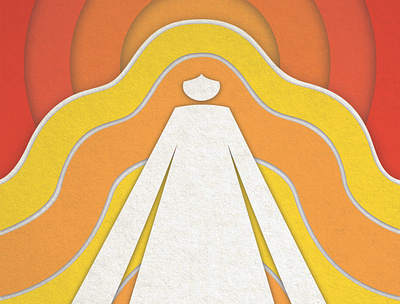 Sun Woman character colourful illustration layered paper papercut photoshop silhouette sun texture