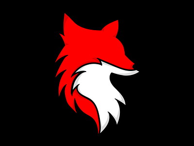 Fox Icon app black colourful dark design fox icon illustration logo modern print red shadow simple vector vibrant web