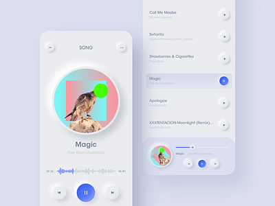 Music Player app clean design interface ios listen mobile music player playlist trend ui ux