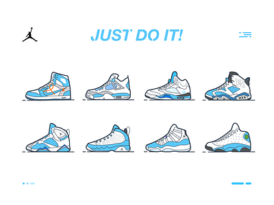 Nike Air Jordan球鞋 air aj blue design fashion footwear gradient i icon illustration jordan kicks lines minimal nike shoes sneaker sports style trainer
