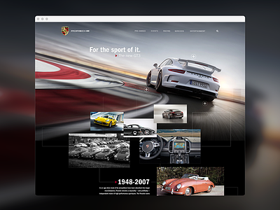 Porsche Web Timeline Concept auto website concept porsche web website