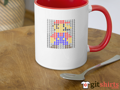 GitShirts.com Binary Bitmap of Mario code fashion git github gitshirts programmer