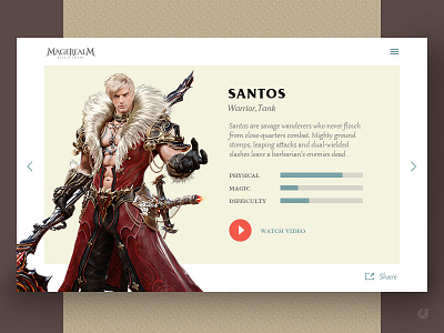 Magerealm(Game guide) dashboard design flat game ui ux web