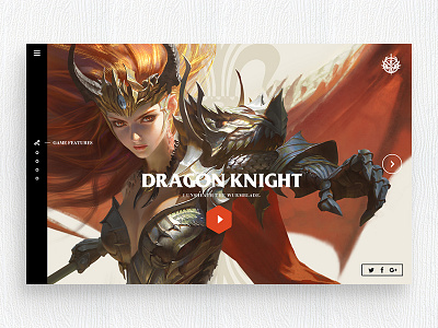 Dragon Knight dashboard design flat game landing page responsive ui ux web