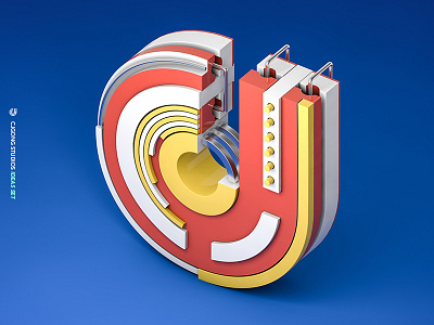 CJ #02 blue brand c4d color logo set