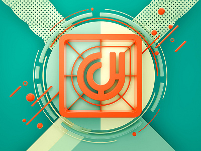 CJ #03 brand c4d color logo set