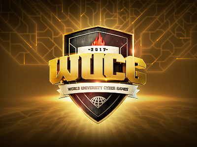 WUCG 3d badge badges branding c4d game icon logo logos logotype shield wucg