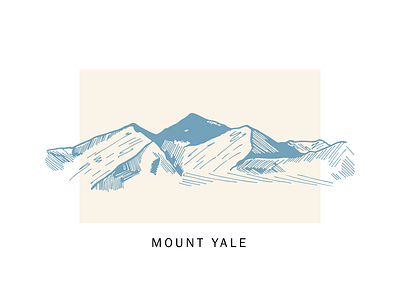 Mount Yale 14er card design colorado mountain print