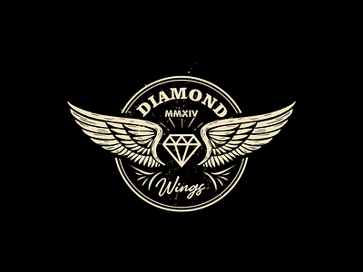 Vintage Diamond Wings branding design graphic design illustration logo typography