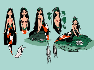 Princess Lily character design digital illustration digital painting drawing illustration lily mermaid original art original character princess procreate