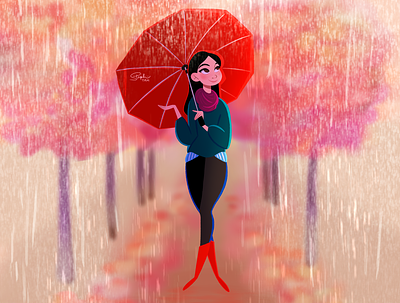 Rainy Day character design digital illustration digital painting drawing illustration original art original character procreate rain