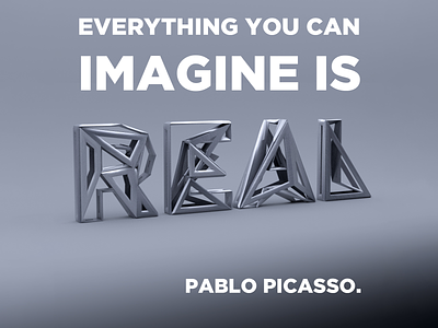 Quote (Picasso) 3d cinema4d quote typography