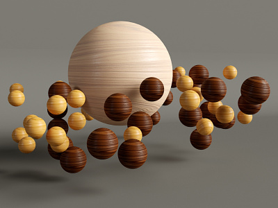 Wood balls 3d abstract cinema4d design textures wood