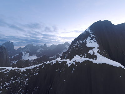 CGI : Mountains 3d cg cgart cinema4d corona renderer coronarender illustration snow