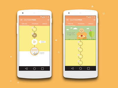 Gautama App android app app app design interactive design interface design uidesign ux uxui visual design yoga