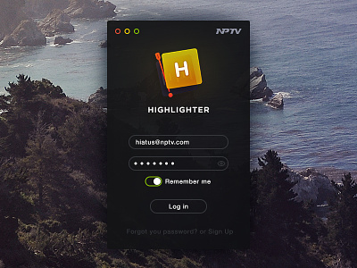 Highlighter — app icon & login form app form hiatus highlighter icon login mac osx