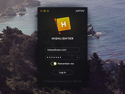 Highlighter — app icon & login form