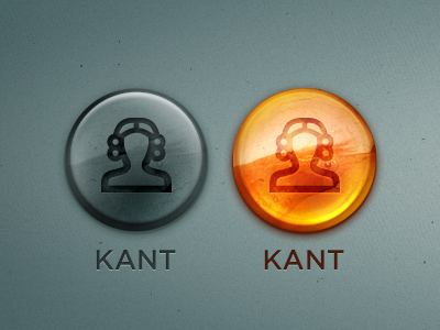 Kaliningrad App — Buttons active amber buttons icon immanuel ios ipad kant passive presentation