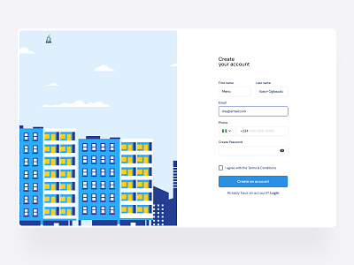 Real Estate Account Sign Up account apartments design desktop figma illustration login real estate sign up ui ux vector web